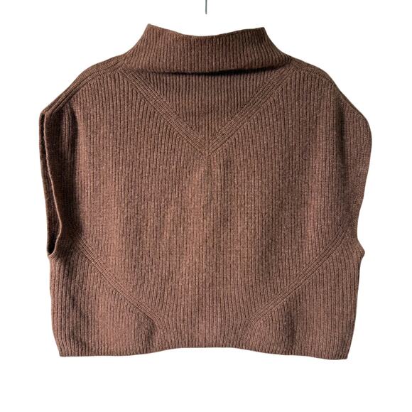 Anthropologie The Enza Cashmere Poncho Sweater Vest SZ L Cozy Warm Chic Mock Nec - Picture 1 of 7